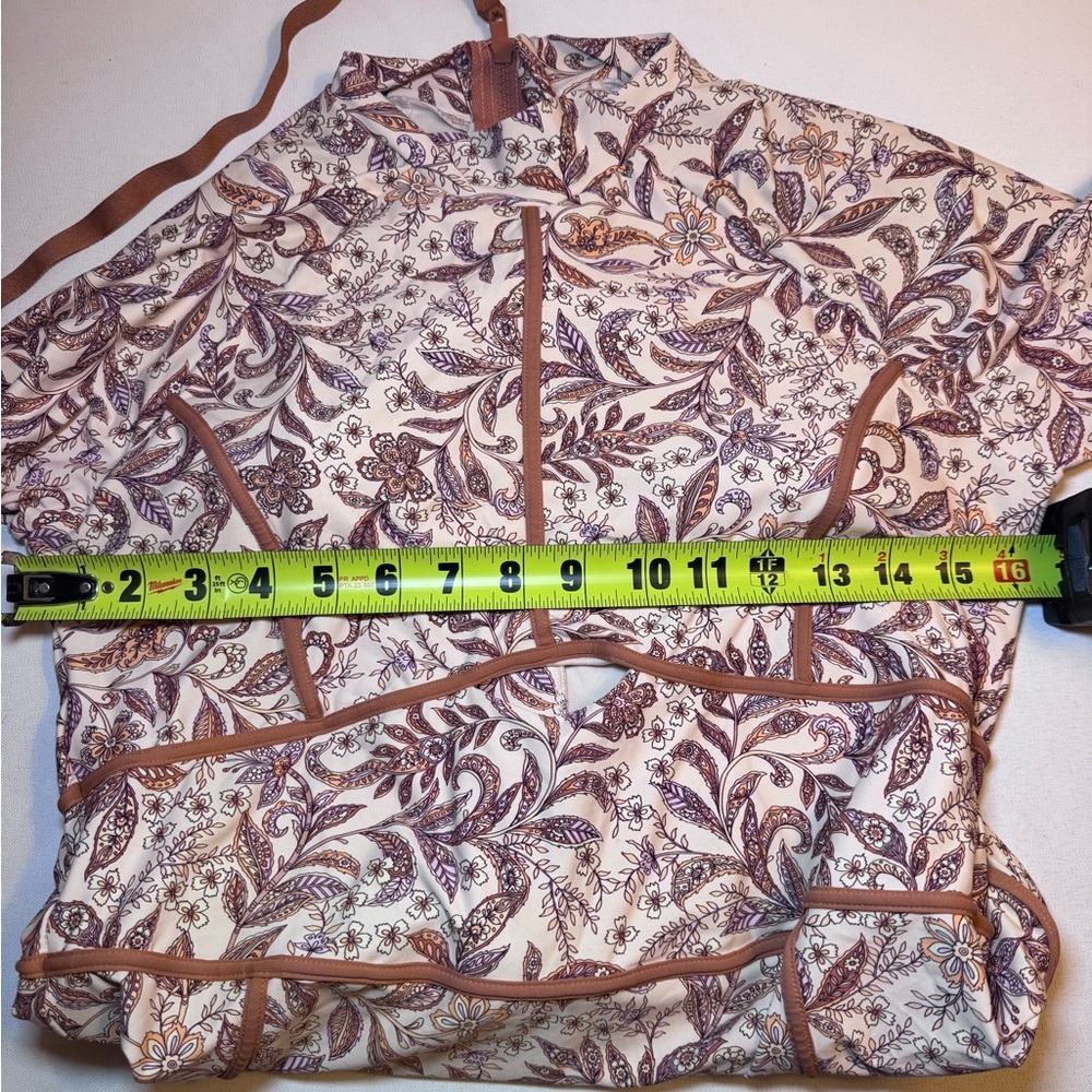 Rip Curl Floral Long Sleeve One Piece Swimsuit - Cream and Orange - Picture 8 of 9